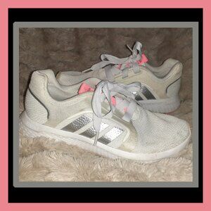 ADIDAS EDGE LUX 5 SNEAKERS WHITE RUNNING SHOES CONTOURED BOUNCE~WOMENS SIZE 8